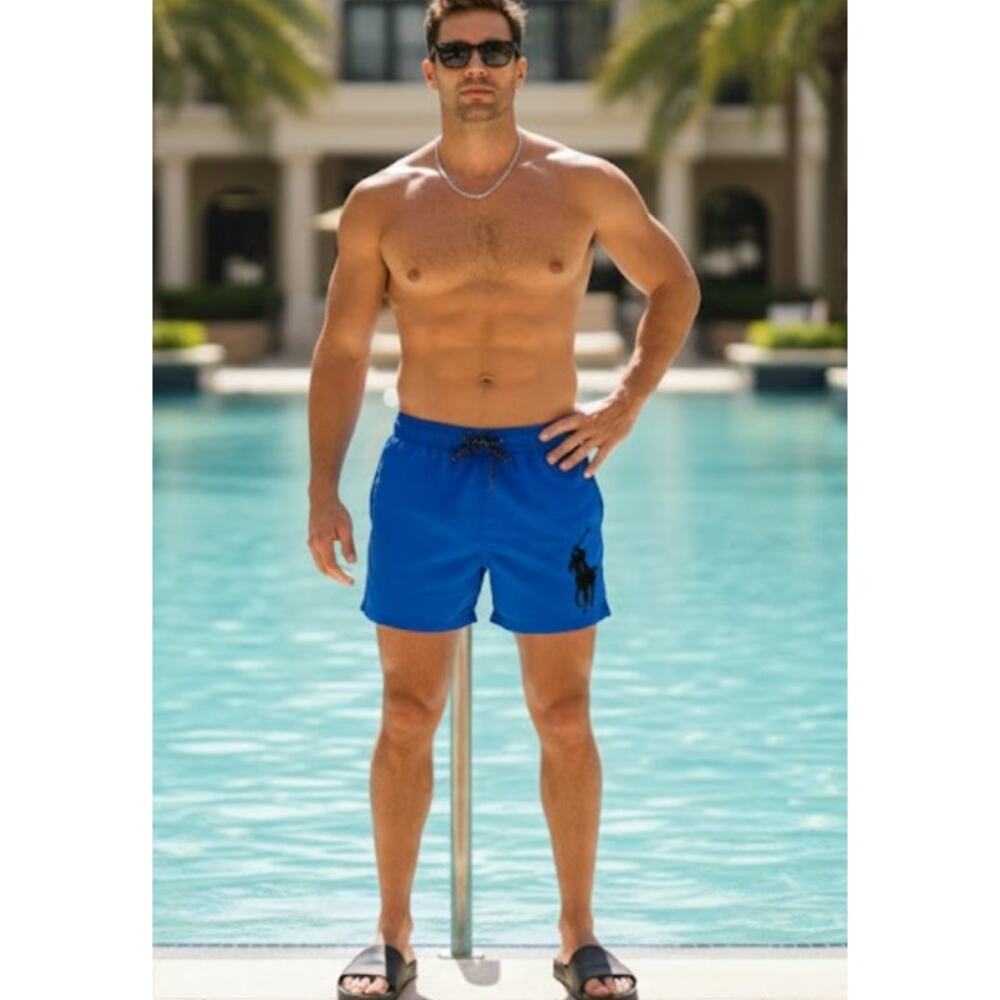 Vintage Polo Ralph Lauren Royal Blue Big Pony Board Shorts 2XL